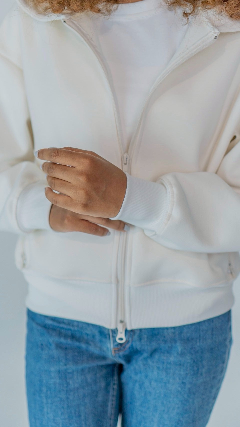 レディースパーカー　White